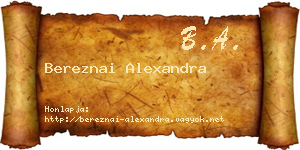 Bereznai Alexandra névjegykártya