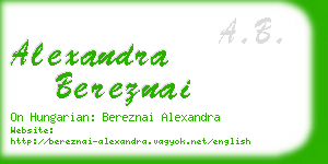 alexandra bereznai business card